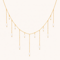 Golden Pearl Cascade Necklace