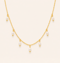 Minimal Pearl Cascade Necklace