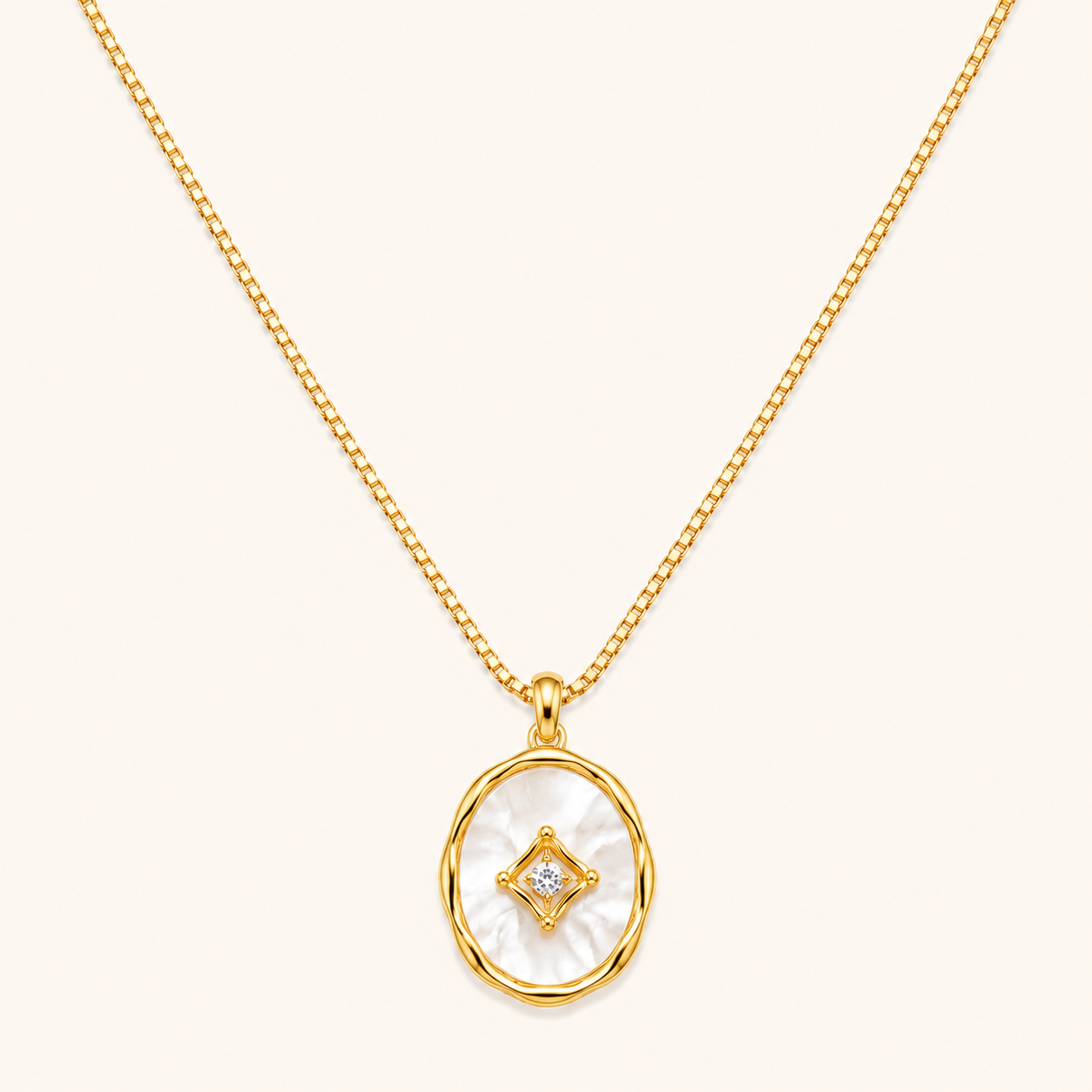Luxe Mother Pearl Charm Necklace