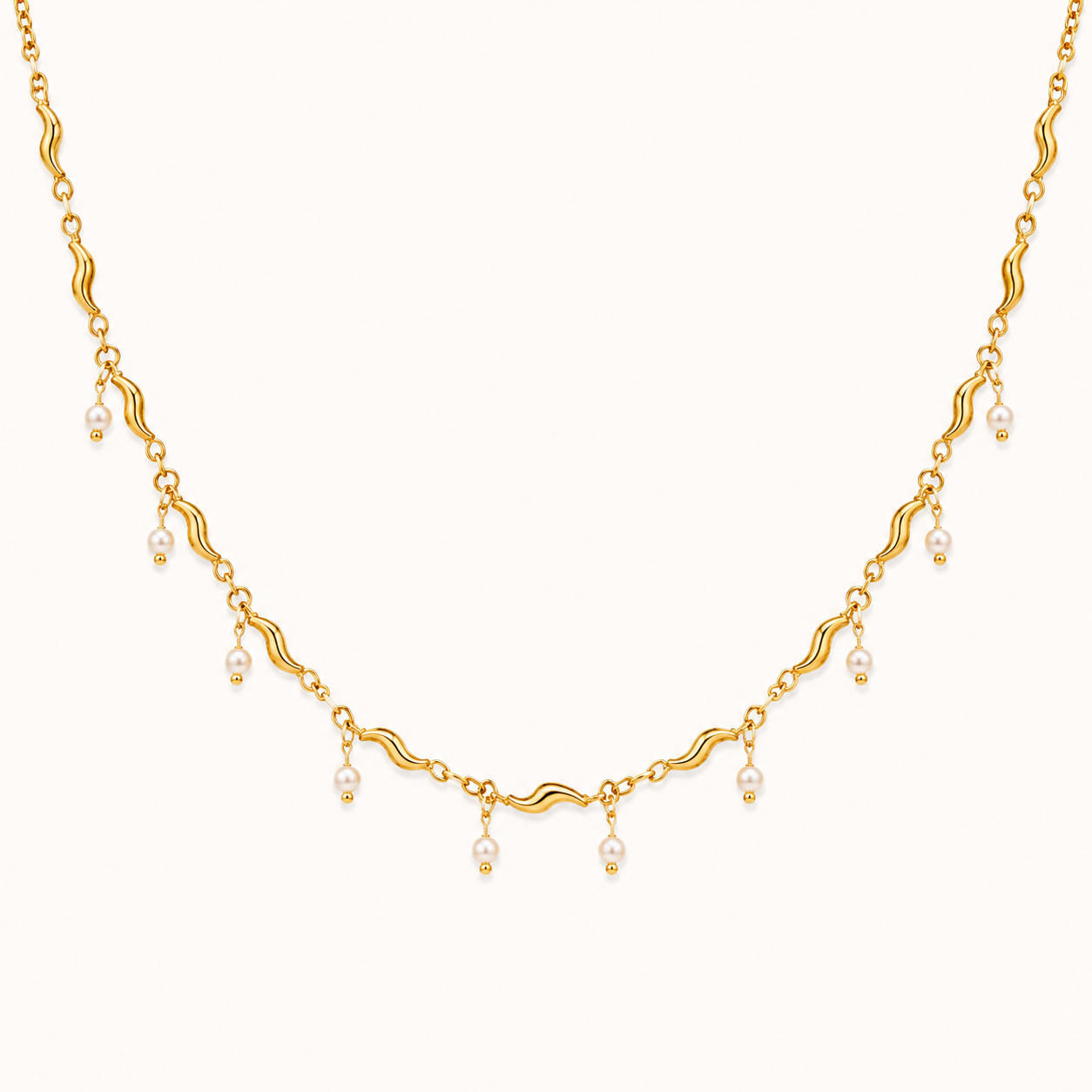 Golden Pearl Drop Necklace