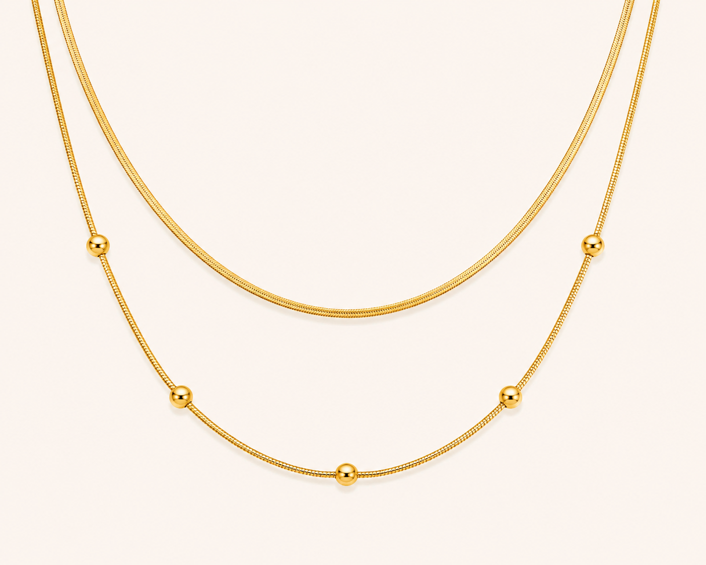 Golden Radiance Layered Necklace
