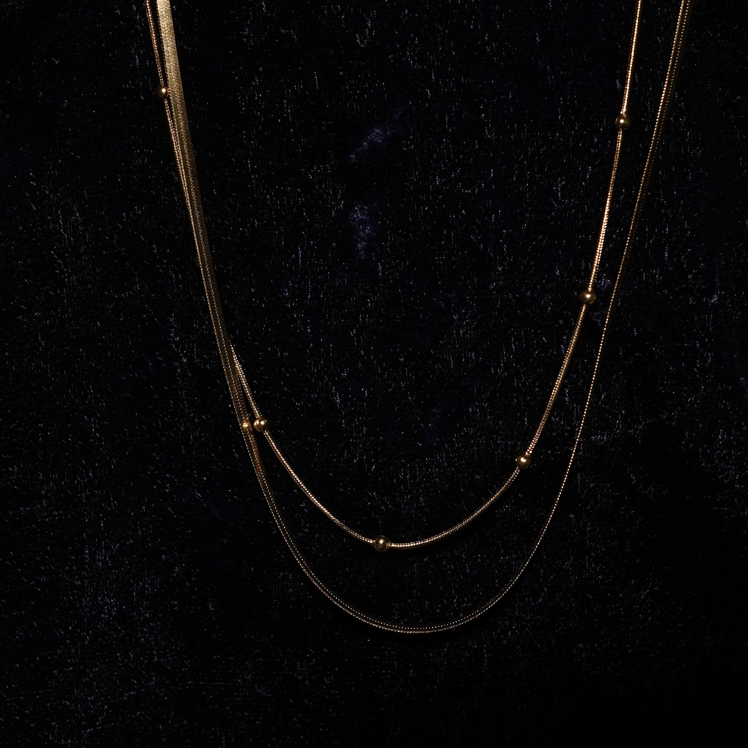 Golden Radiance Layered Necklace