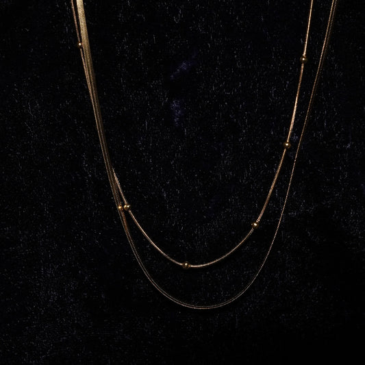 Golden Radiance Layered Necklace