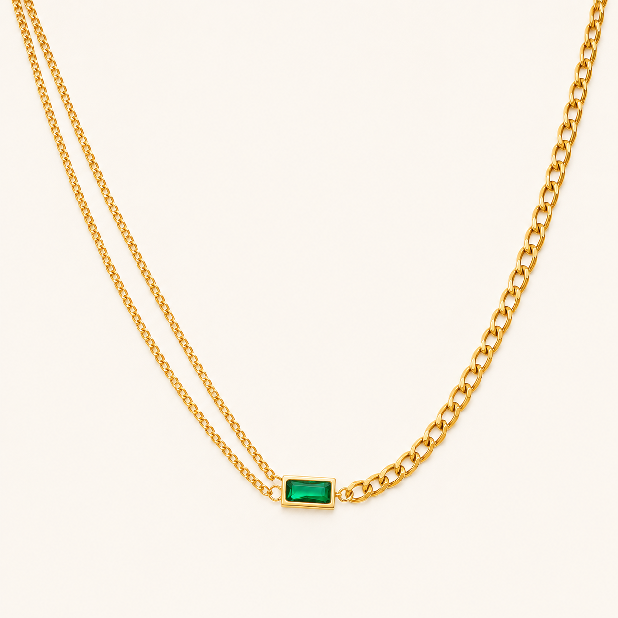 Modern Rectangle Charm Necklace