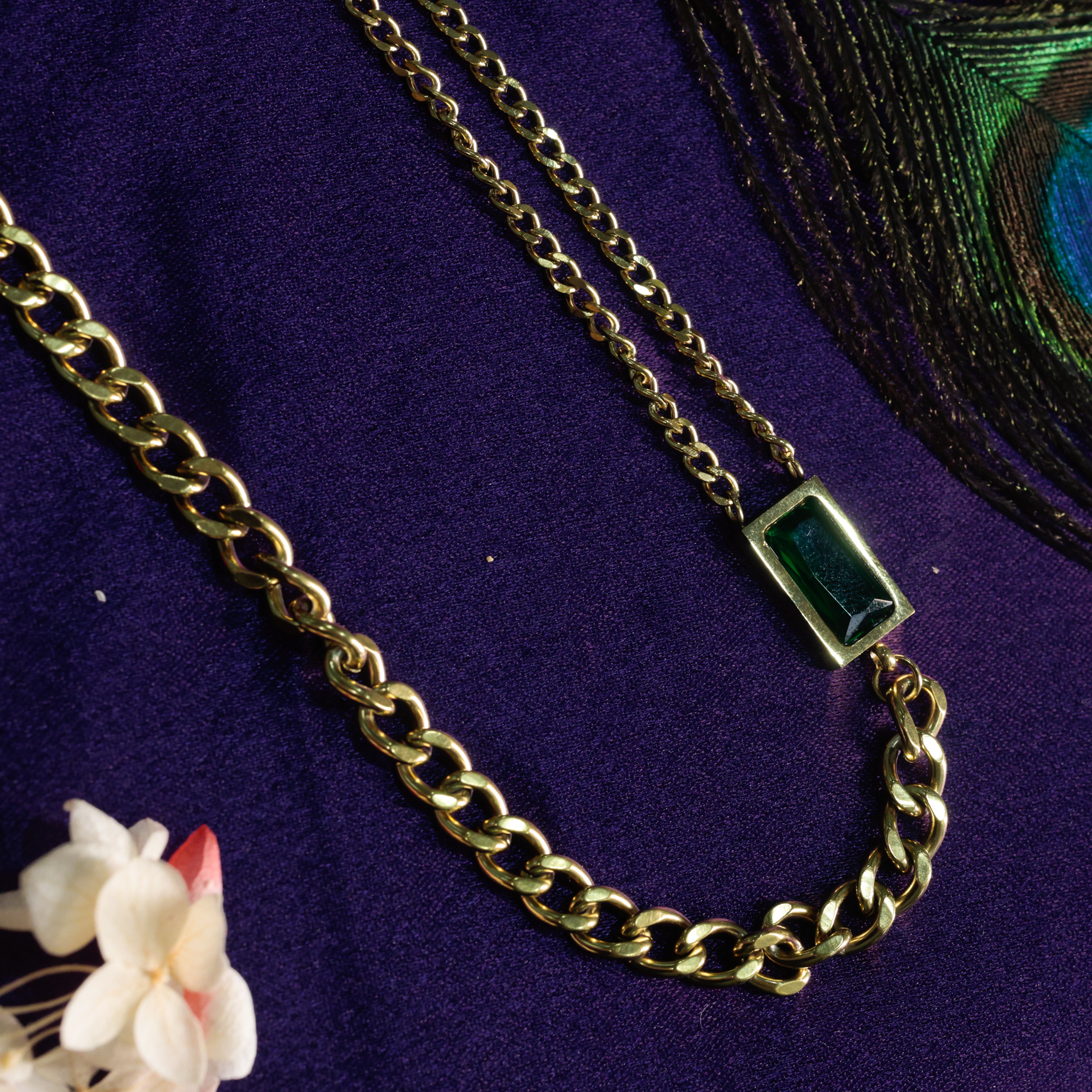 Modern Rectangle Charm Necklace