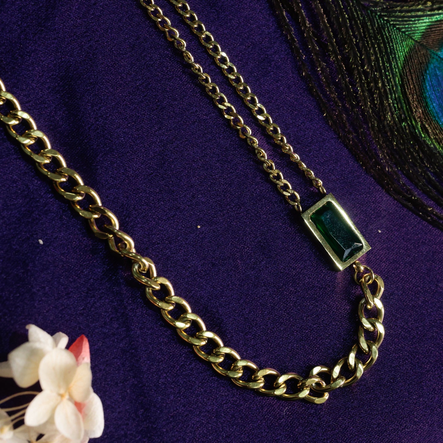 Modern Rectangle Charm Necklace