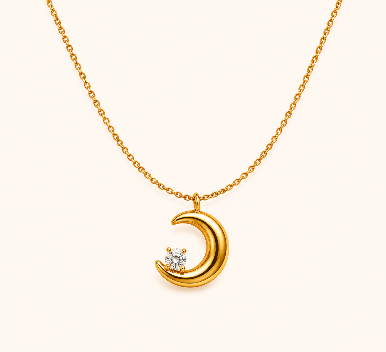 Golden Moon Left Pendant Necklace