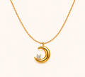 Golden Moon Left Pendant Necklace