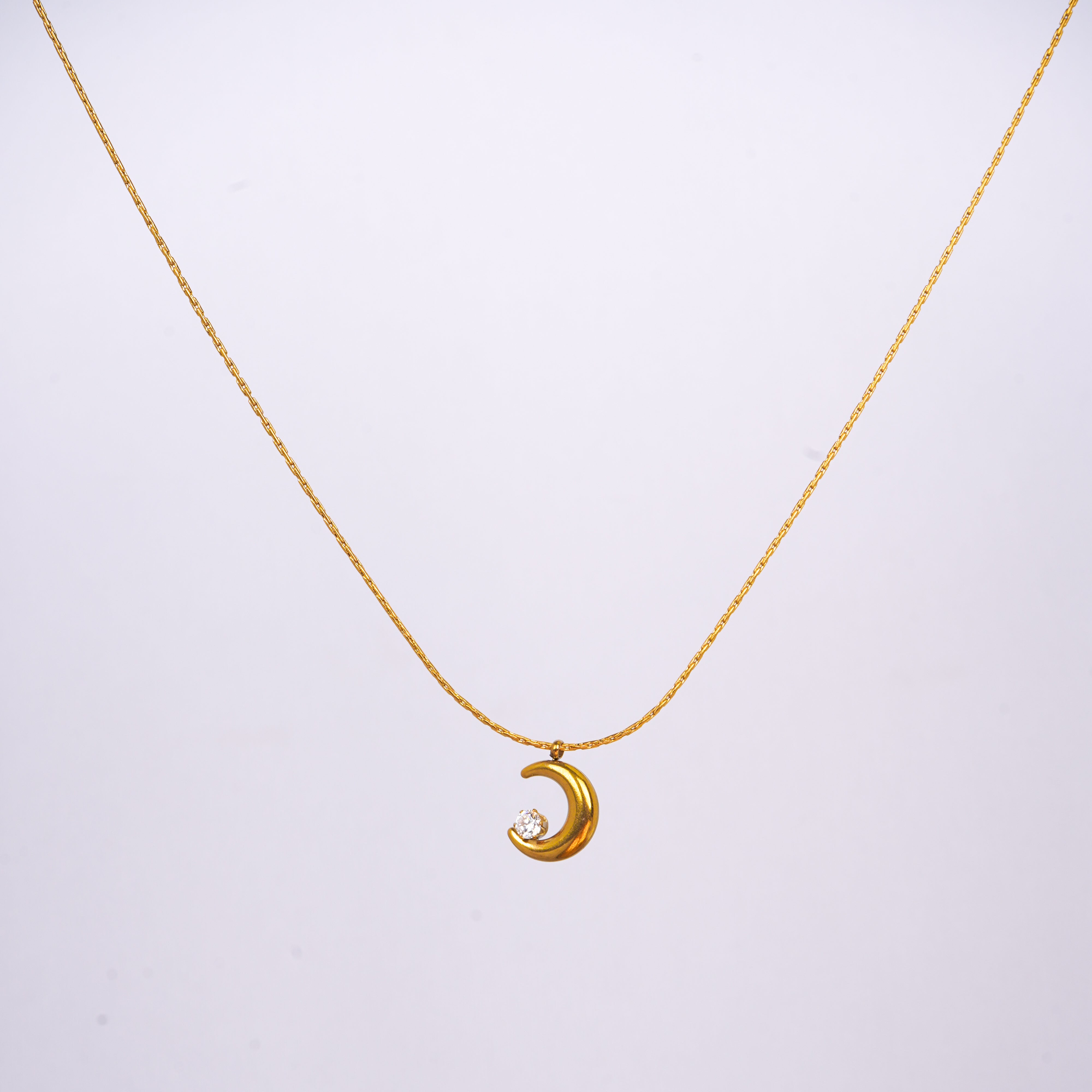 Golden Moon Left Pendant Necklace