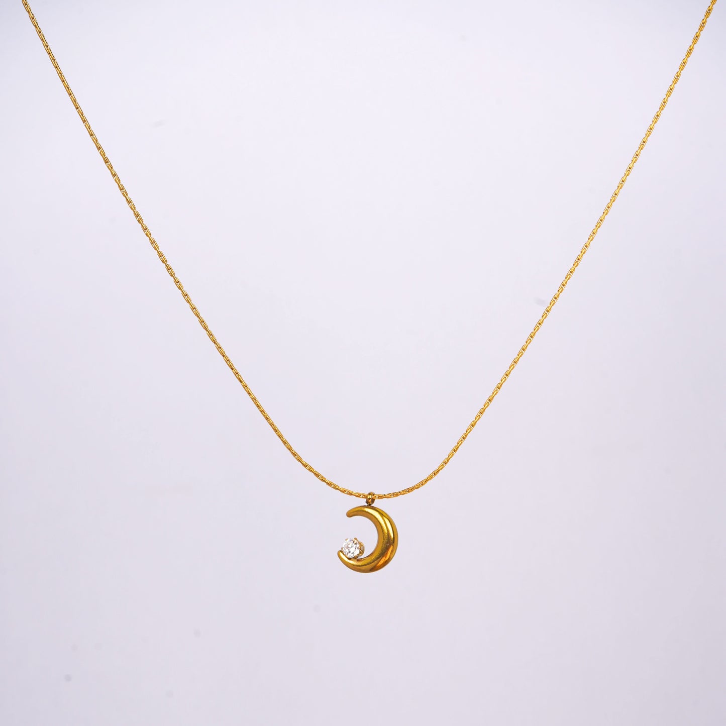 Golden Moon Left Pendant Necklace