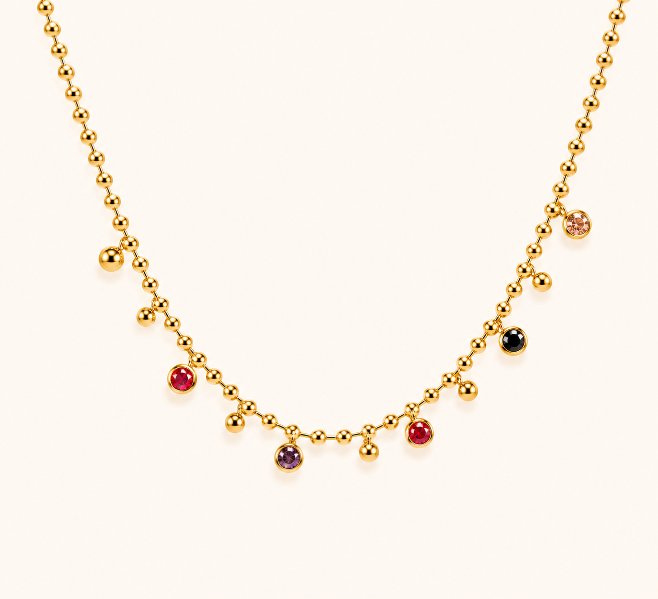 Retro Gold Round Minimal Necklace