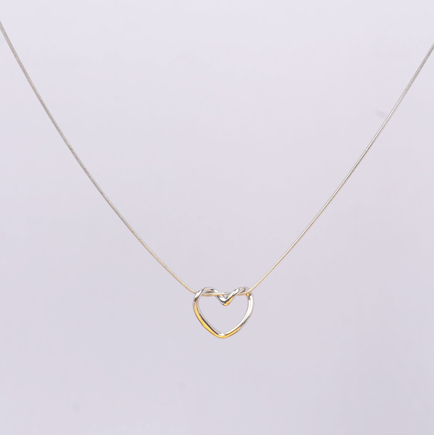 Sweet Rose Silver Heart Necklace