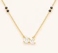 French Geometry White Zircon Necklace