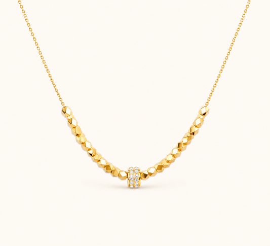 Geometric Diamond-Bead Necklace