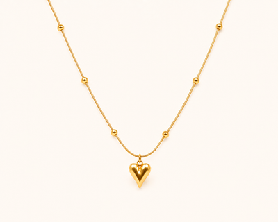 Golden Clip-Heart Classic Necklace