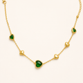 Emerald Love Facet Heart Necklace