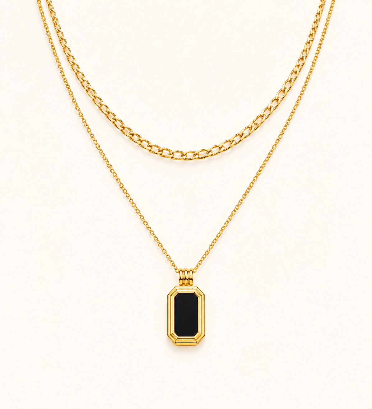 Luxe Geo Double Layer Necklace