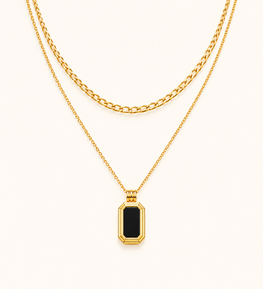 Luxe Geo Double Layer Necklace