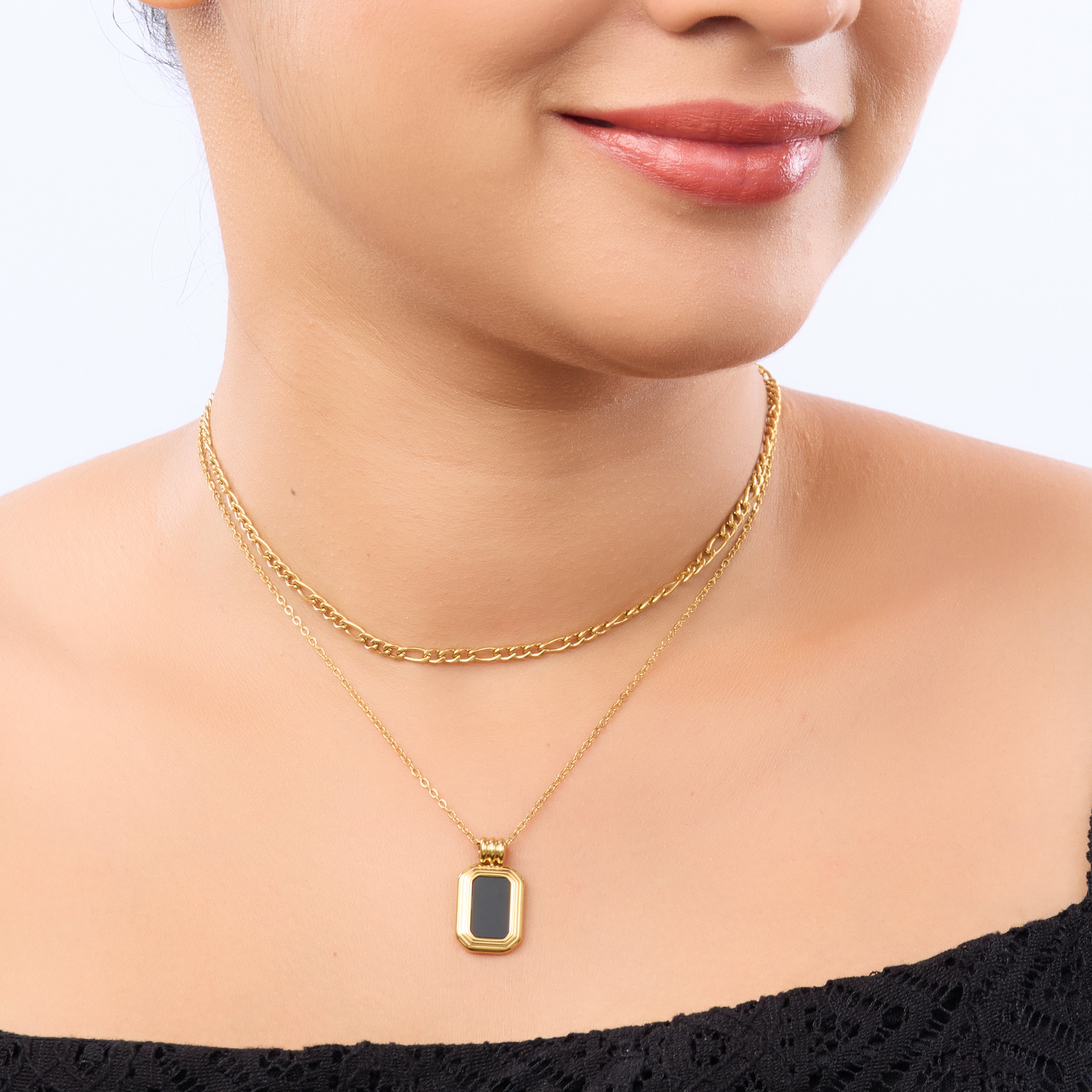 Luxe Geo Double Layer Necklace