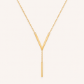 Golden Initial V Letter Necklace