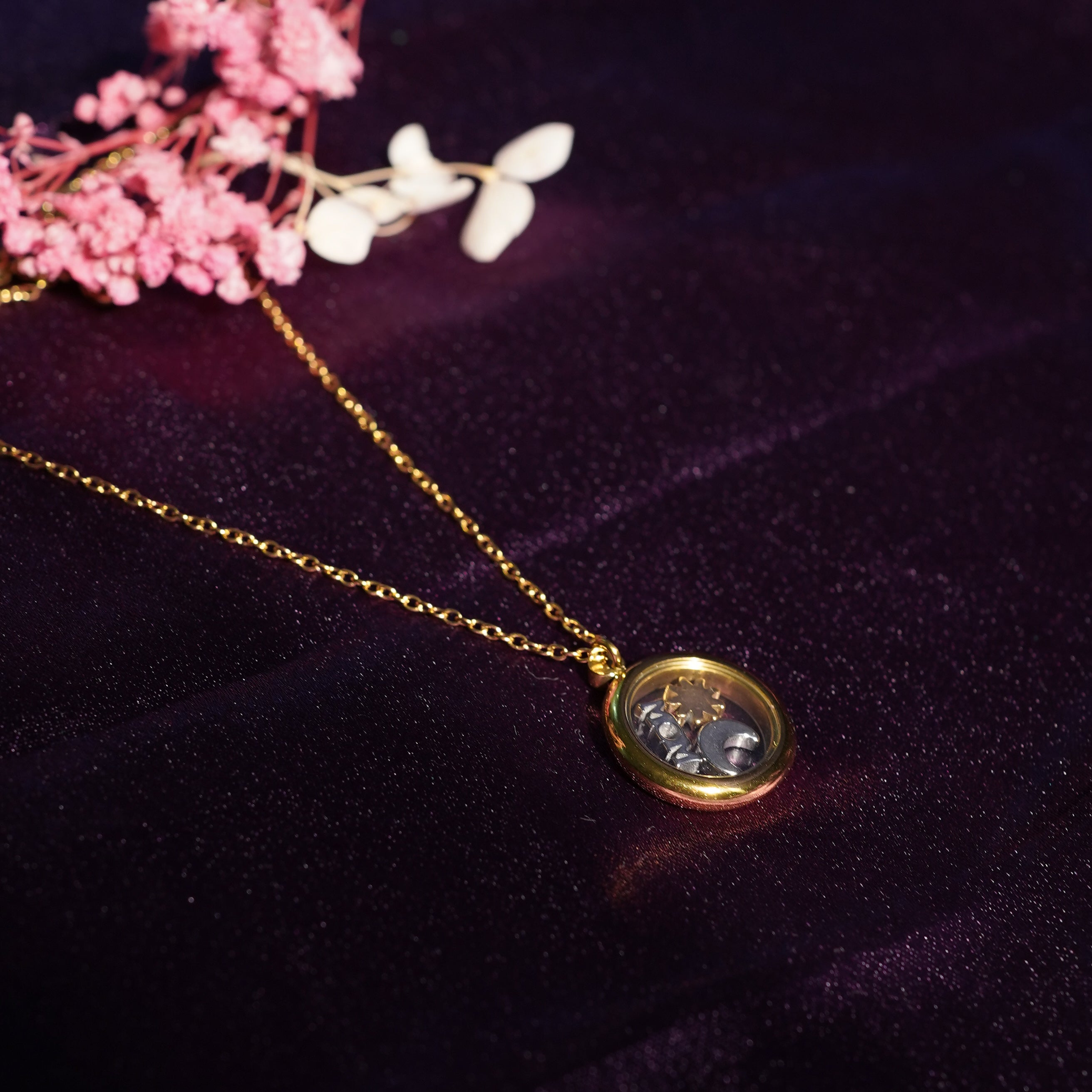 Celestial Mom Symbol Gold Necklace