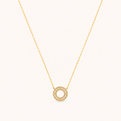 Double Ring Circle Luxury Gold Necklace
