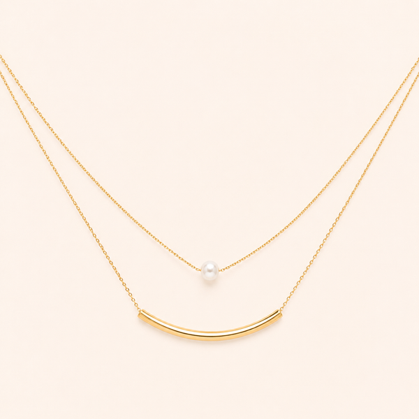 Double Layer Pearl Elegance Necklace