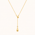 Golden Water Drop Pendant Necklace