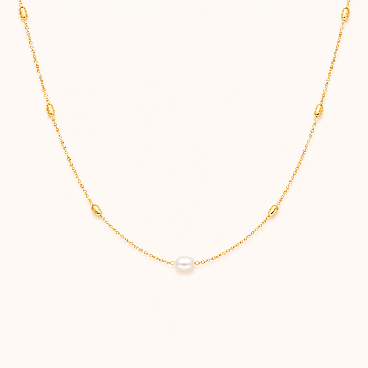Elegant Pearl Bead Chain Necklace