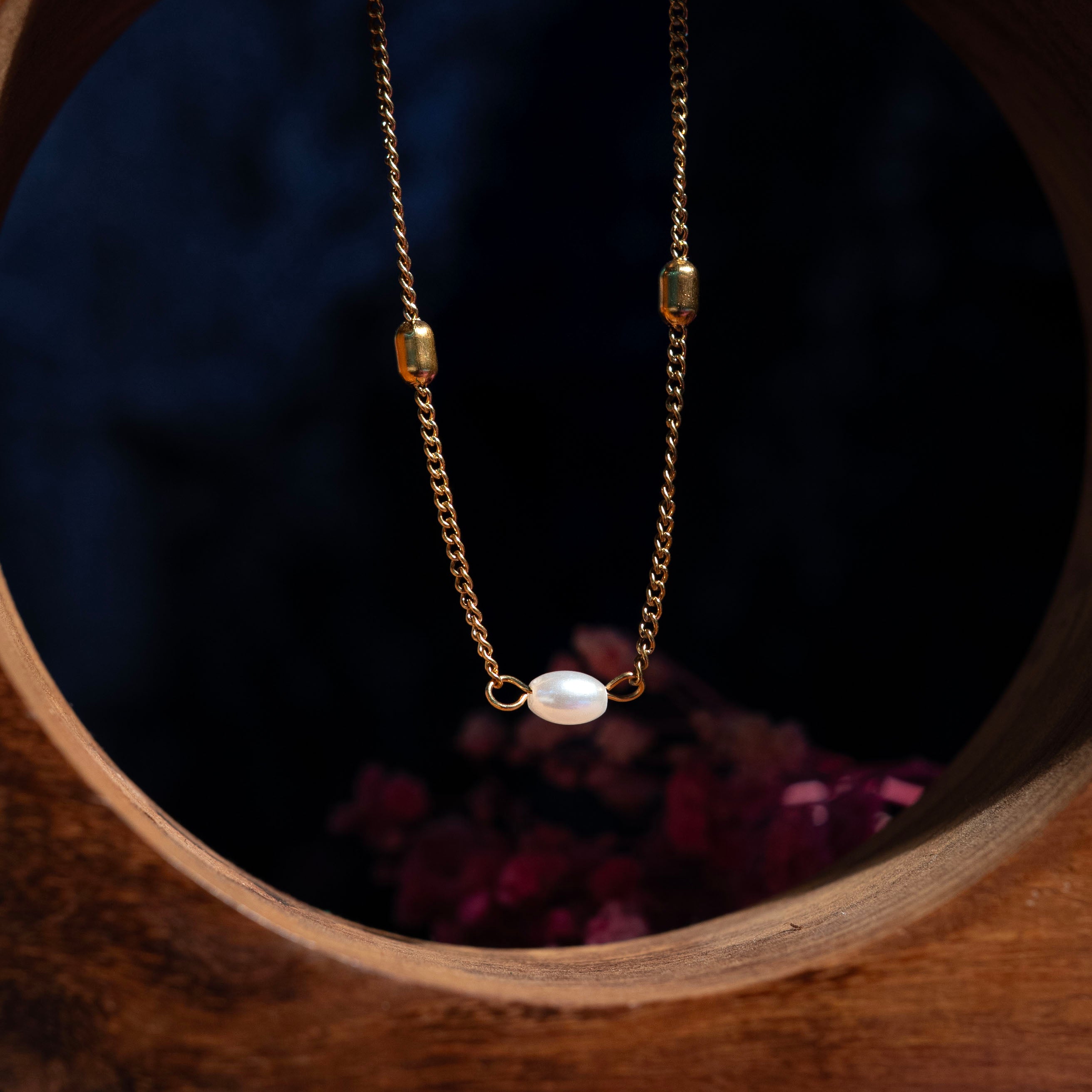 Elegant Pearl Bead Chain Necklace