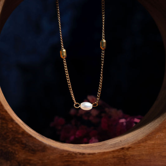 Elegant Pearl Bead Chain Necklace