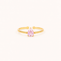 Pink Petal Solitaire Ring