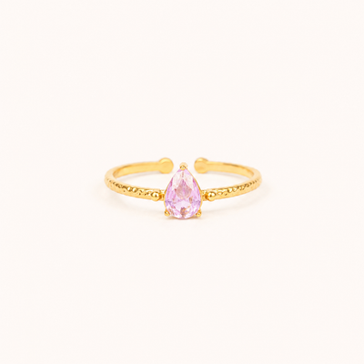 Pink Petal Solitaire Ring