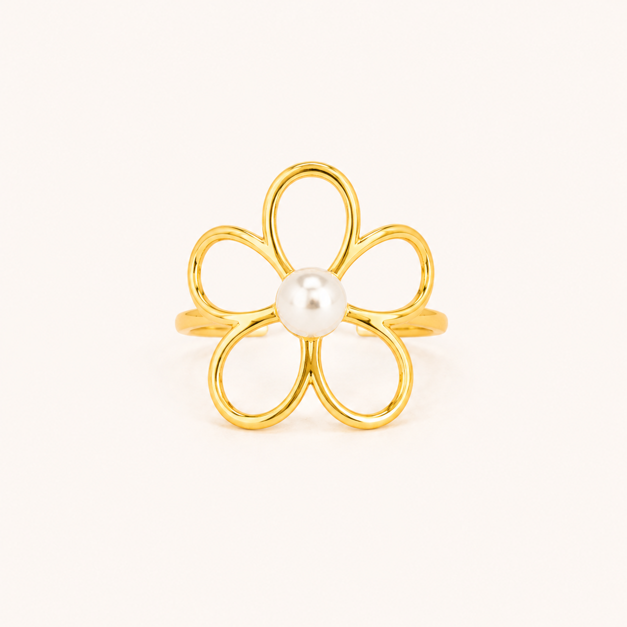 Golden Petal Statement Ring