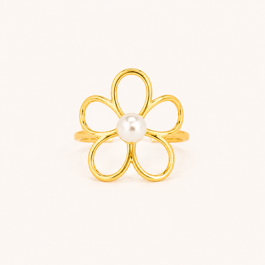 Golden Petal Statement Ring