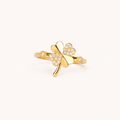 Lucky Clover Bowknot Ring