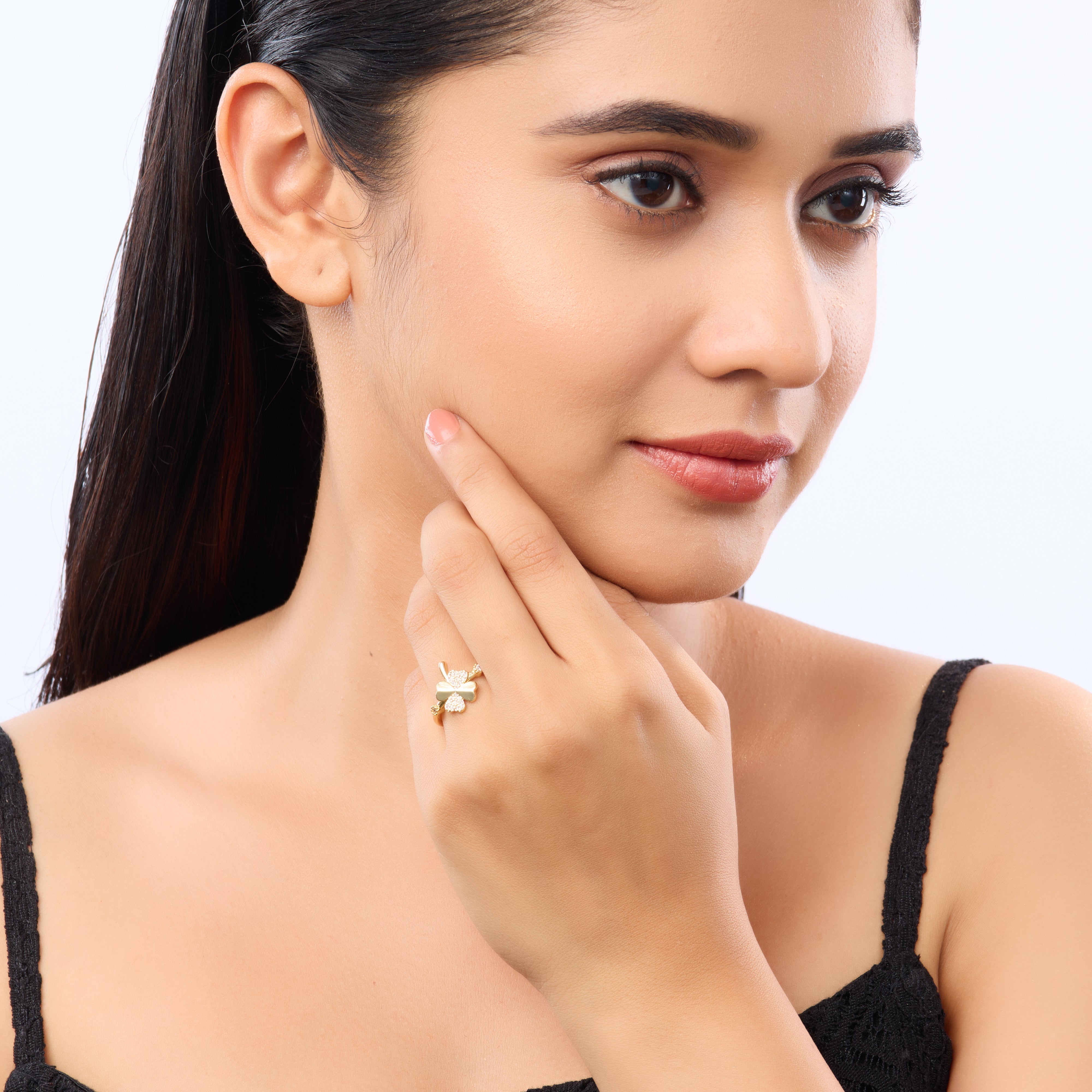 Lucky Clover Bowknot Ring