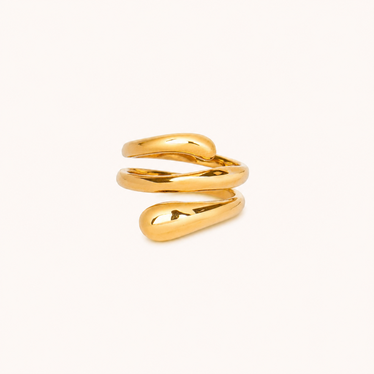 Liquid Aura Teardrop Gold Wrap Ring