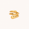 Liquid Aura Teardrop Gold Wrap Ring