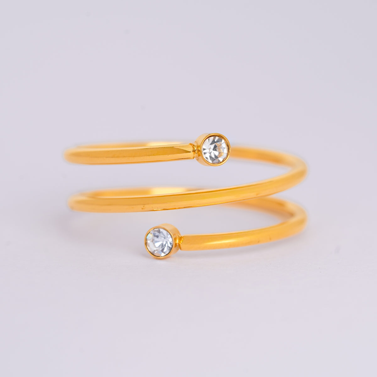 Elegant Double Loop Crystal Ring – Gllora