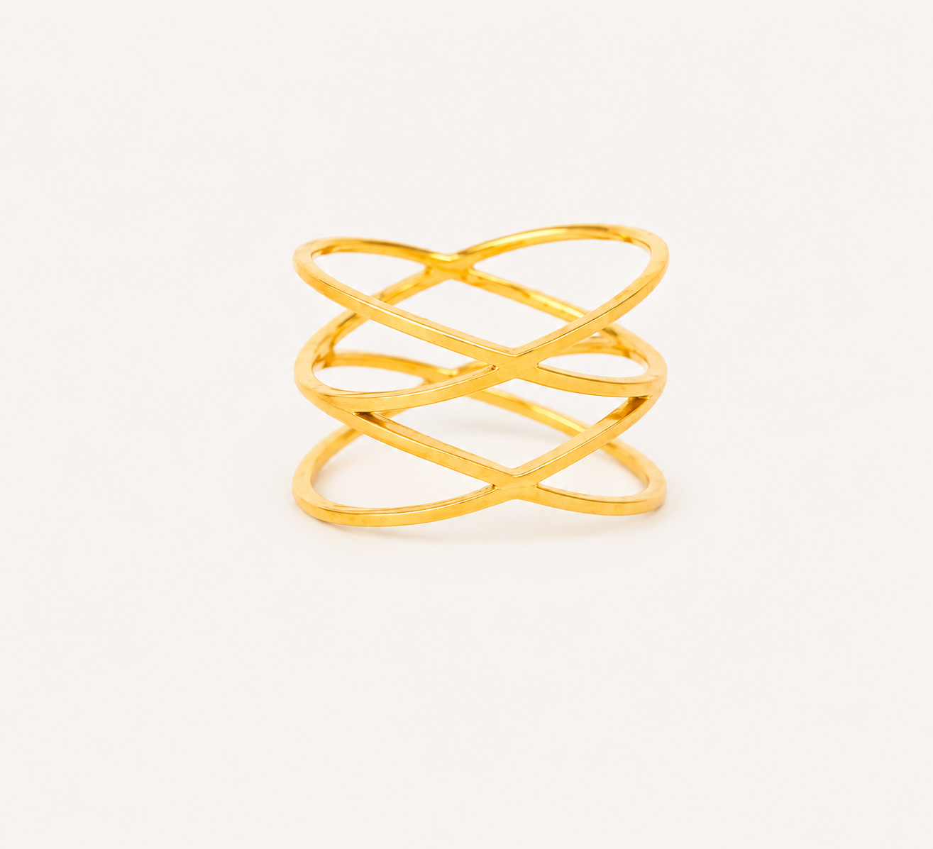 Minimal Triple Loop Gold Ring