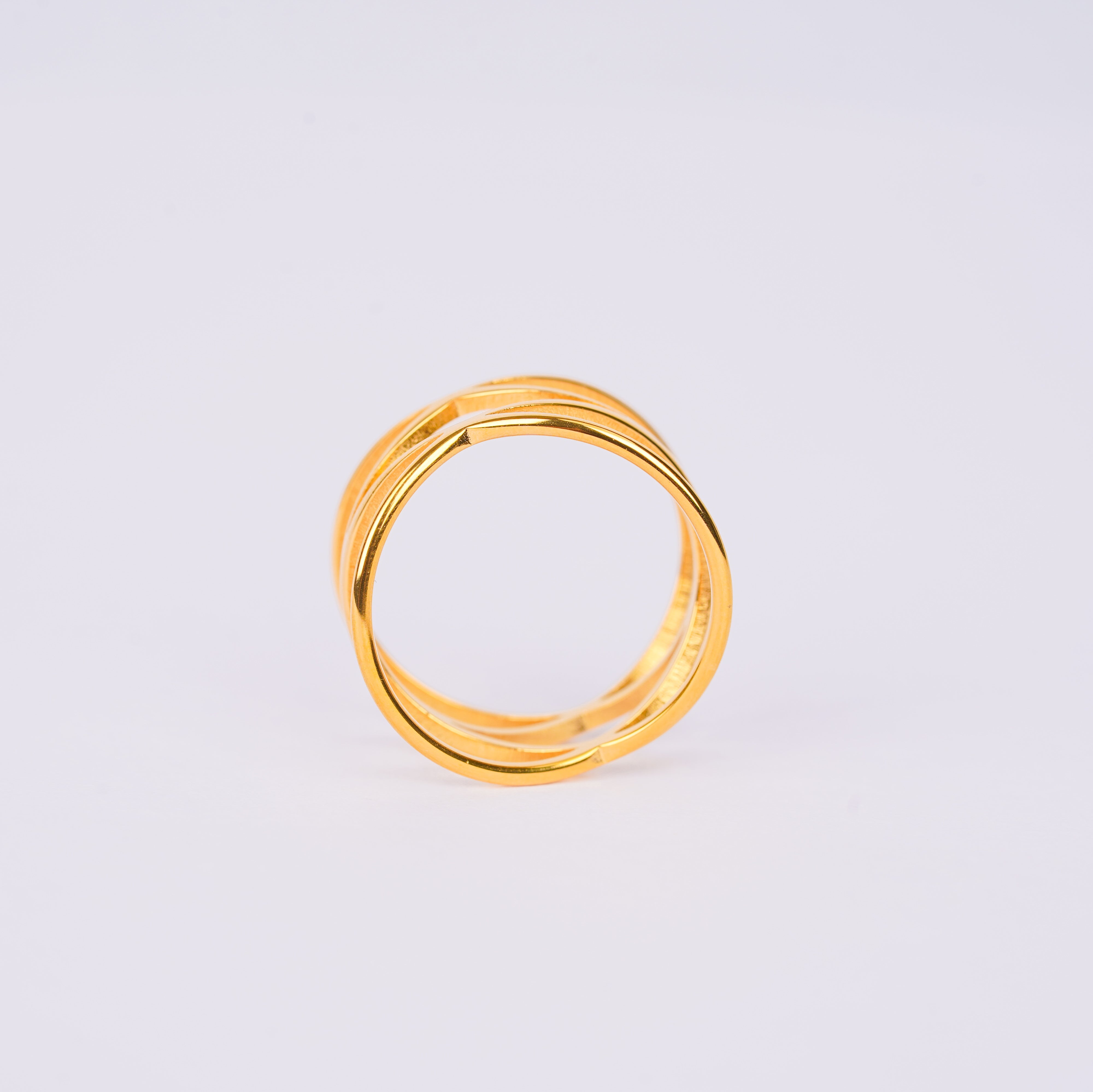 Minimal Triple Loop Gold Ring