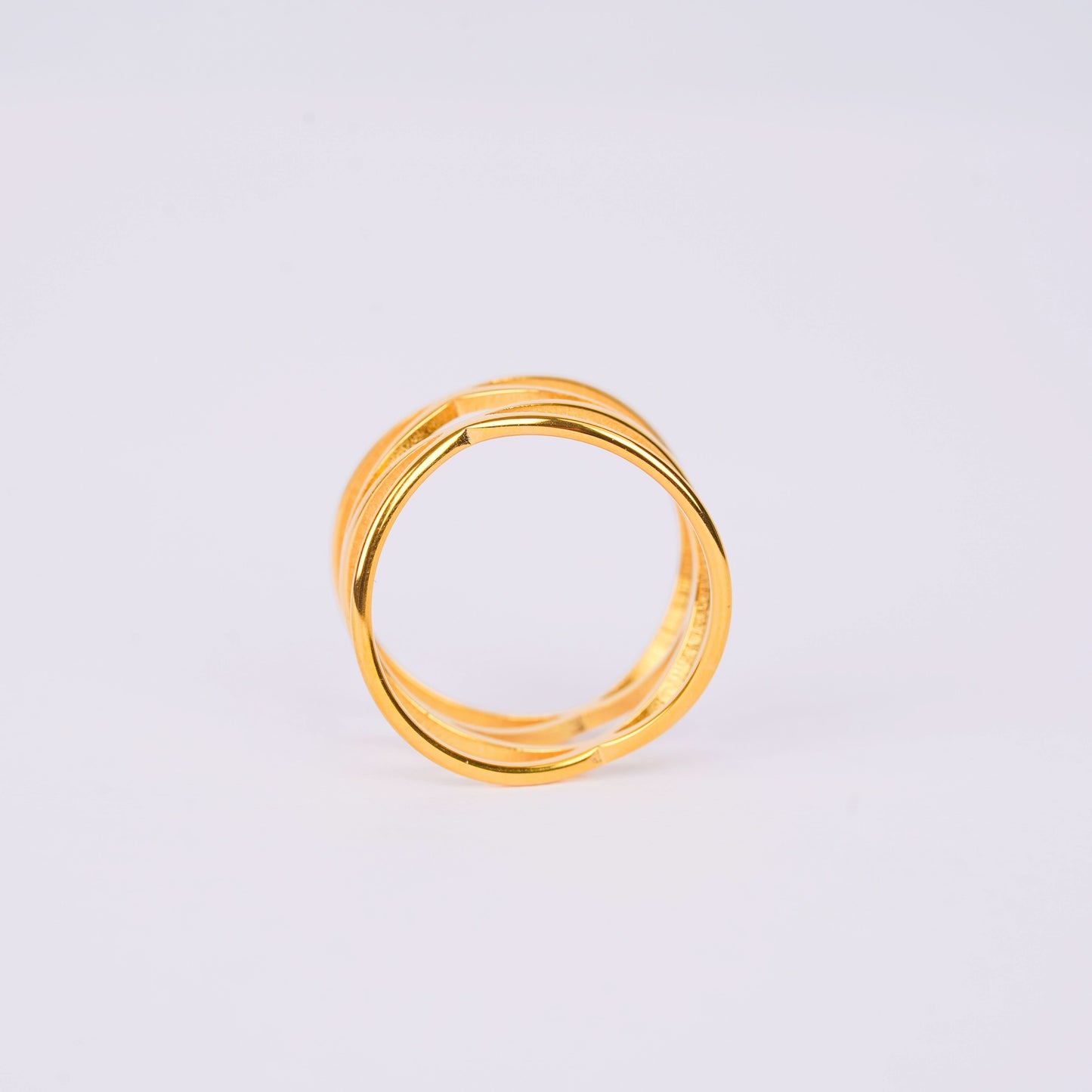 Minimal Triple Loop Gold Ring