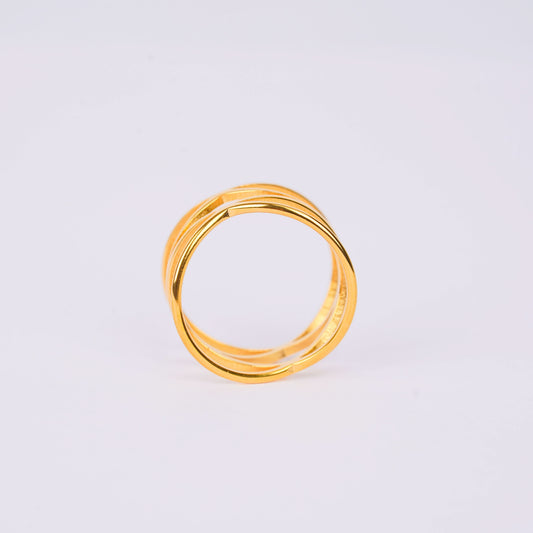 Minimal Triple Loop Gold Ring