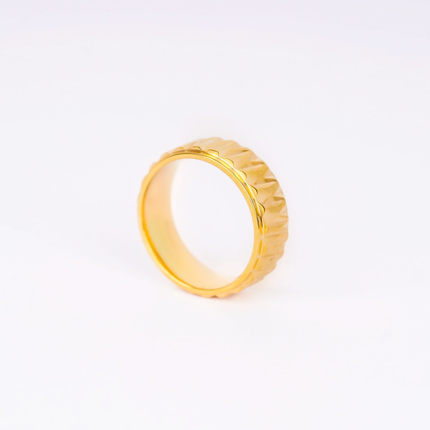 Premium Textured Pattern Gold Band Ring