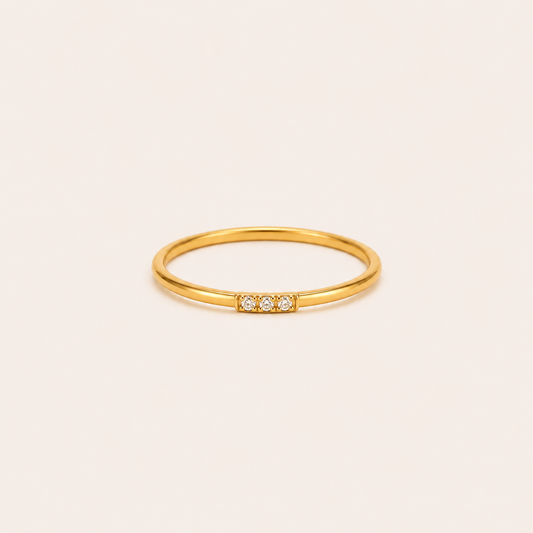 Triple Spark Gold Ring