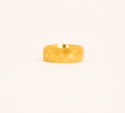 Luxury Faceted Gold Band Ring