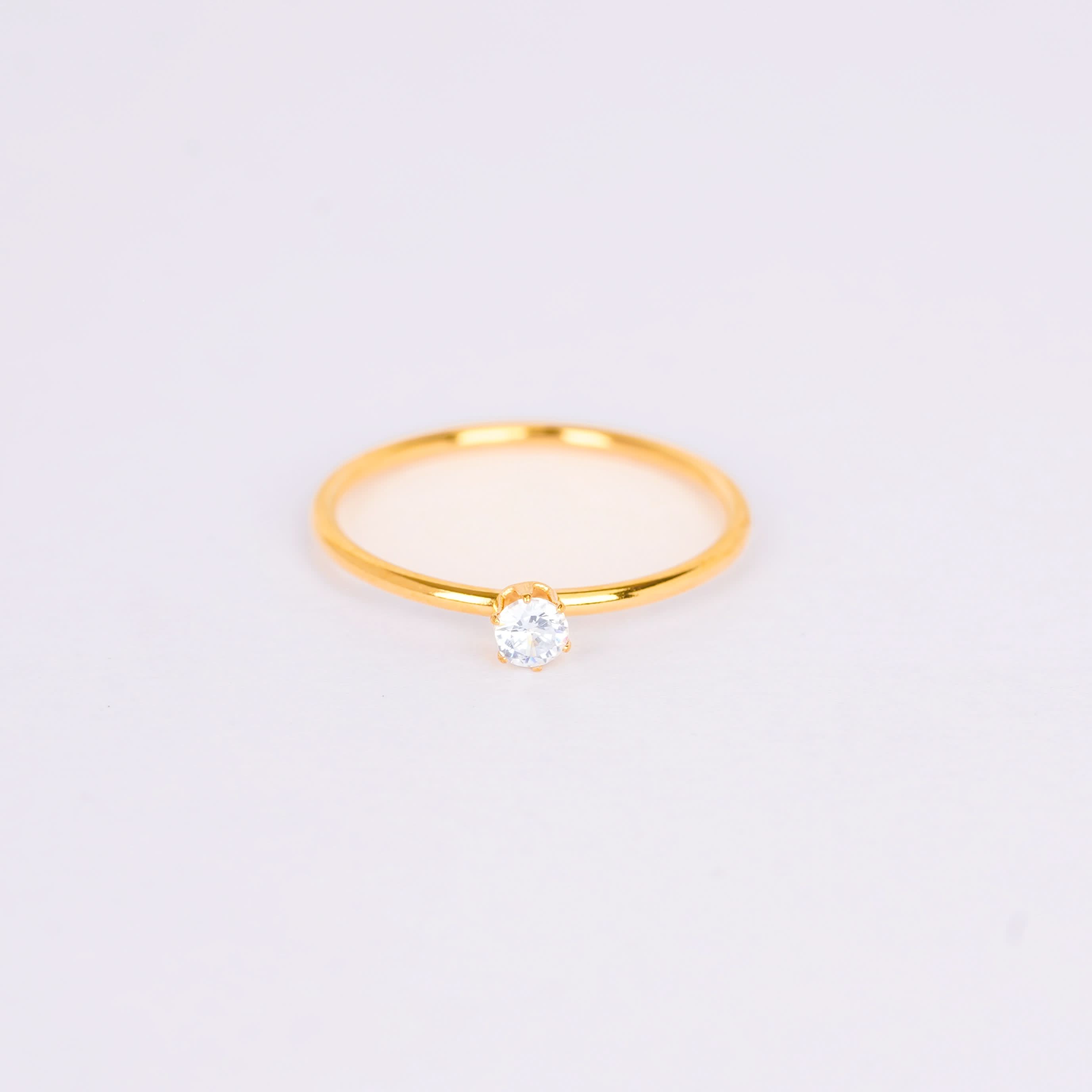 Minimal Crystal Solitaire Ring