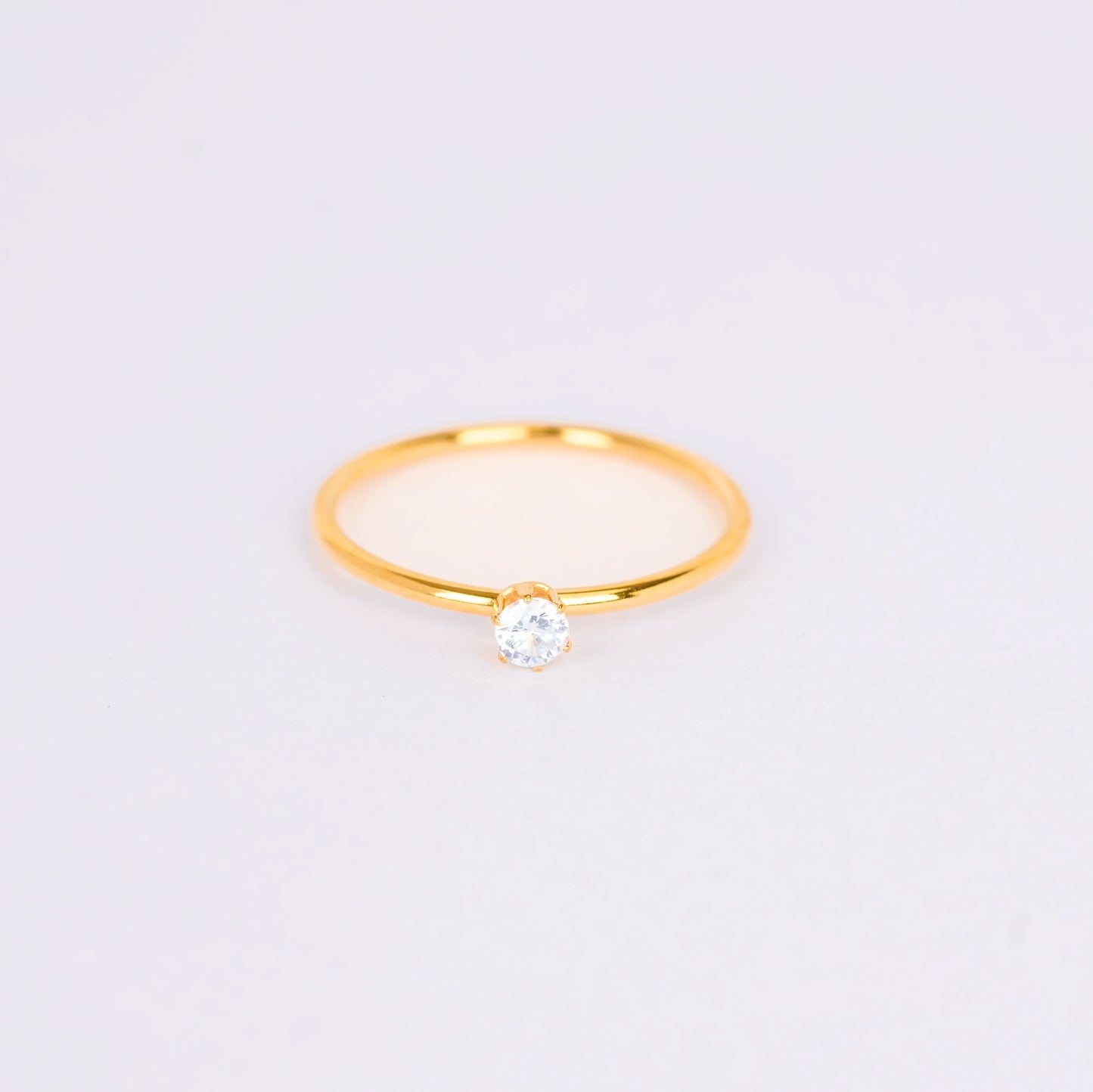Minimal Crystal Solitaire Ring