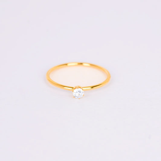 Minimal Crystal Solitaire Ring